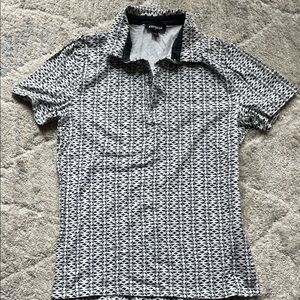 Express Monochrome Geometric Polo Shirt